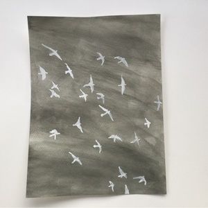 Watercolor Birds In Flight
